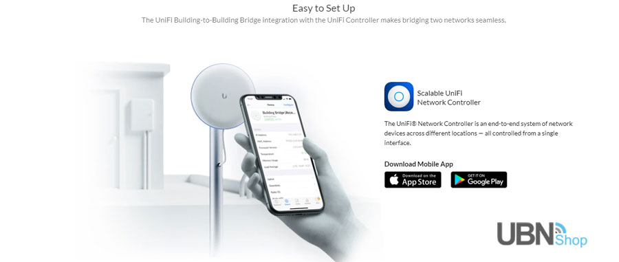 Easy to Set Up - The UniFi Building-to-Building Bridge integration with the UniFi Controller makes bridging two networks seamless.