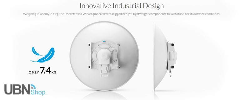 Innovative Industrial Design - Weighing in at only 7.4 kg, the RocketDish LW is engineered with ruggedized yet lightweight components to withstand harsh outdoor conditions.