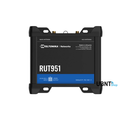 RUT951 Industrial Cellular Router, 4G LTE (Cat 4), Dual SIM,WI-FI, Automatic WAN Failover, PSU included by Teltonika