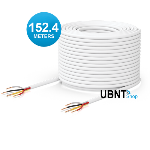 Ubiquiti Door Lock Relay Cable, 500-foot (152.4 m) Spool of Two-pair, low-voltage Cable, 36V DC, Solid bare copper, White