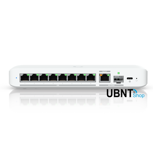 Ubiquiti Flex 2.5G, Flexible, 8-port 2.5 GbE Switch,10 GbE RJ45/SFP+ Combination Uplink Port, Powered With USB-C /PoE+ adapter
