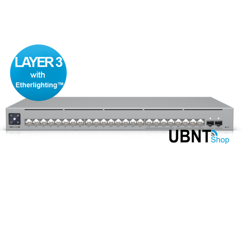 Ubiquiti UniFi Network Switch, 24-Port, POE 400W, (8) 2.5GbEPoE++, (16) GbE Ports - (8) PoE+, (8) PoE++, (2)10G SFP+, Layer3, Rack Mount